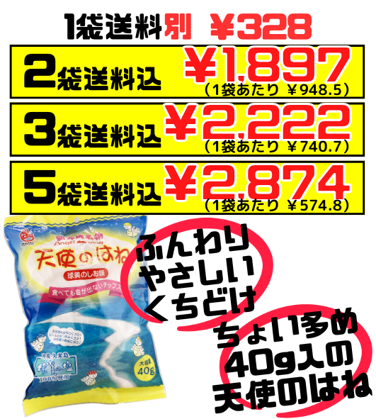 天使のはね 球美のしお味 40g  丸吉塩せんべい 価格と商品紹介