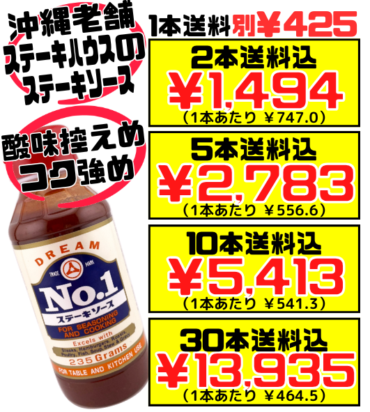 ドリーム No.1 ステーキソース 235g 3本で送料込 木戸食品 価格と商品紹介