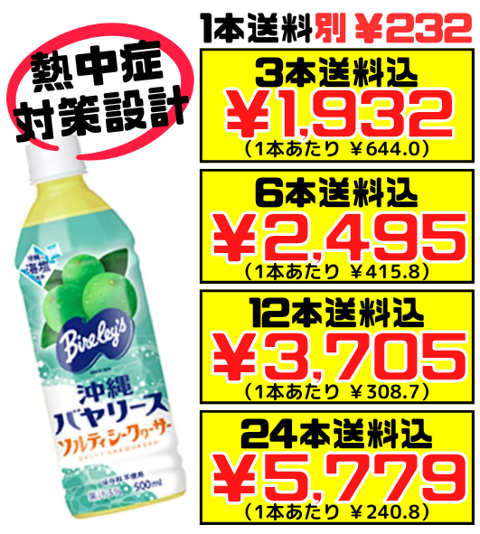 ソルティシークヮーサー 500ml 沖縄バヤリース 価格と商品紹介