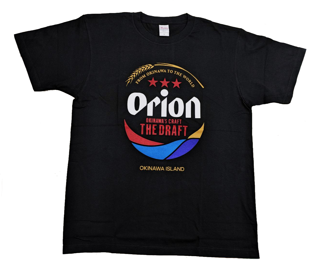 【旧ロゴ・黒】オリオンビール ★★★ ビッグロゴTシャツ 商品画像（正面）