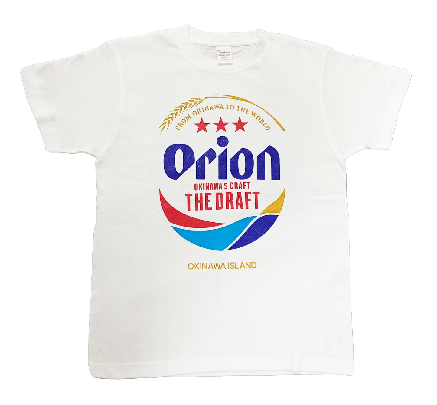 【旧ロゴ・白】オリオンビール ★★★ ビッグロゴTシャツ 商品画像（正面）