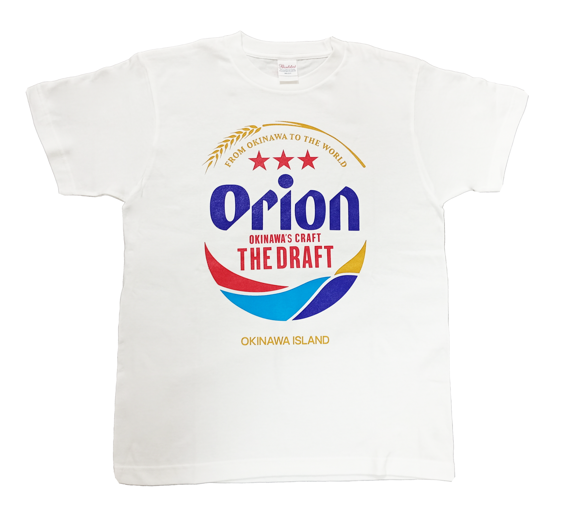 【旧ロゴ・白】オリオンビール ★★★ ビッグロゴTシャツ 商品画像（正面）