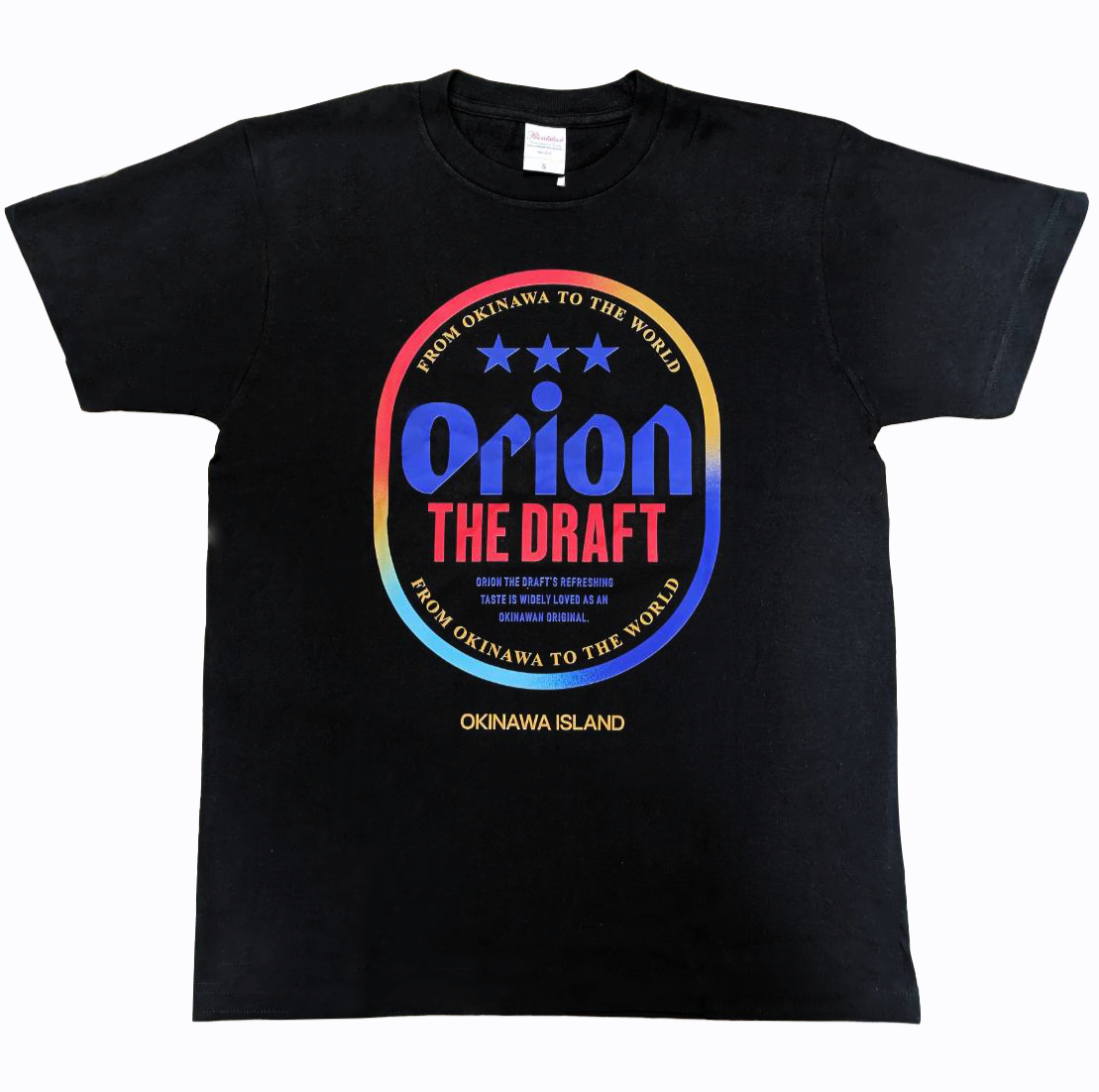 【黒】オリオンビール ★★★ ビッグロゴTシャツ 商品画像（正面）