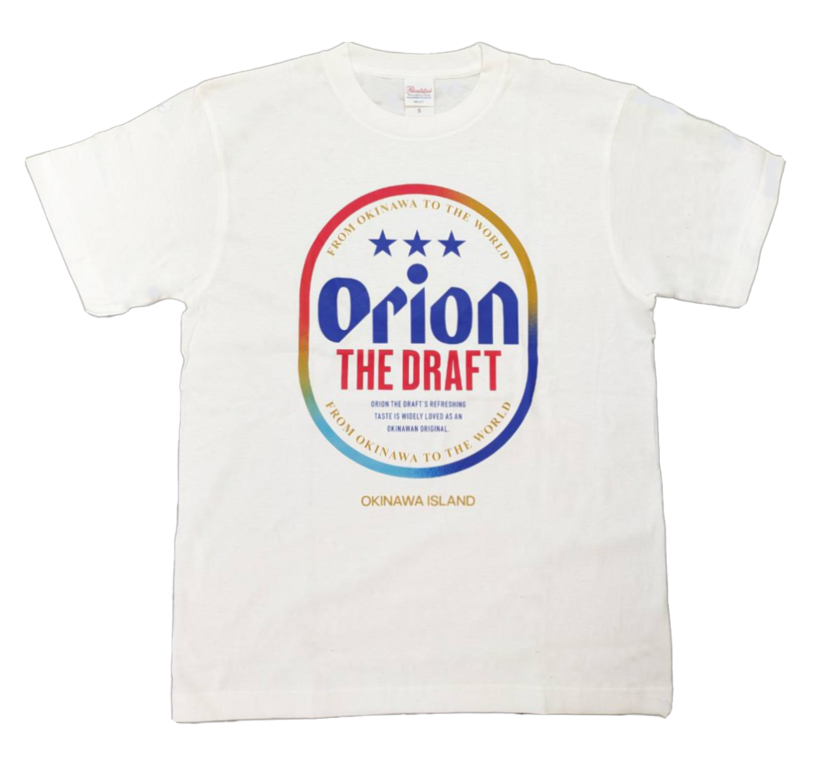【白】オリオンビール ★★★ ビッグロゴTシャツ 商品画像（正面）