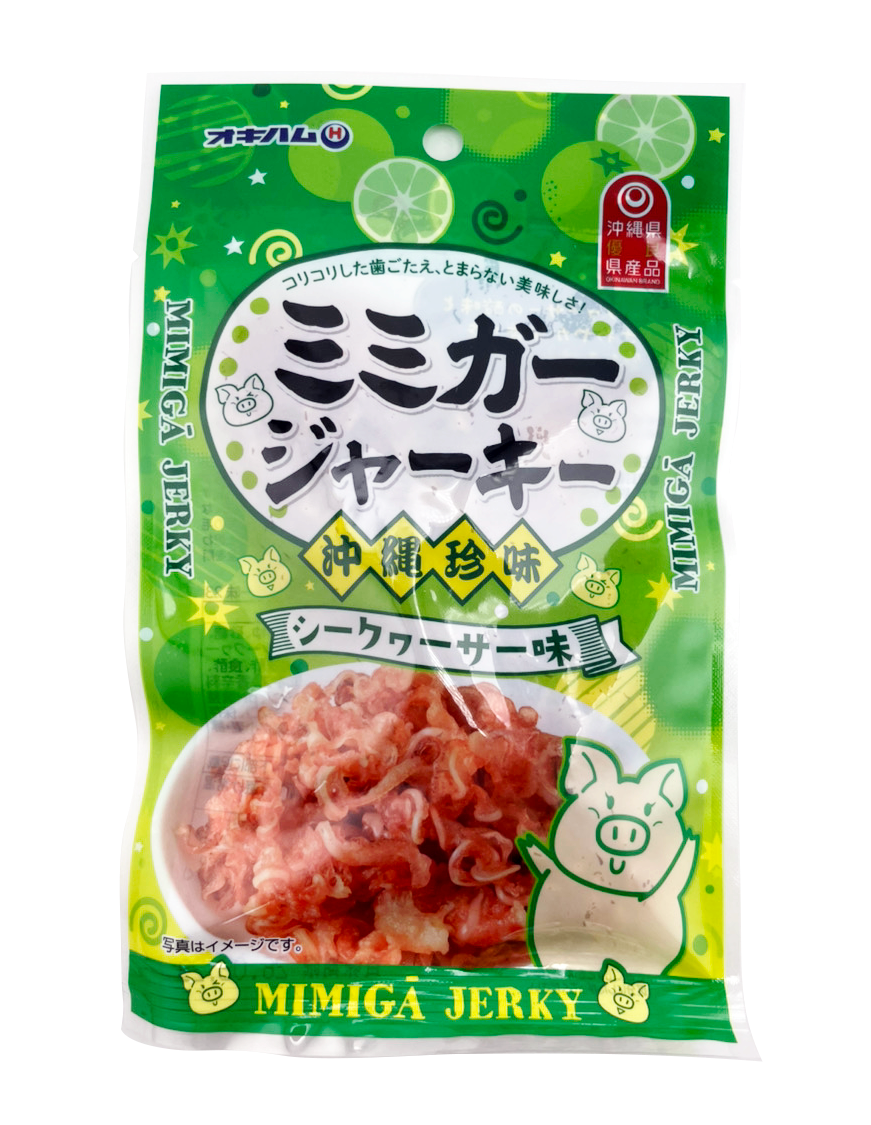 ミミガージャーキーぬちまーす 23g オキハム 商品画像（正面）