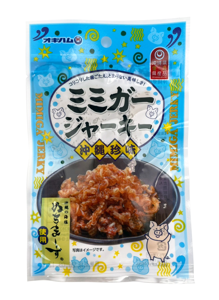 ミミガージャーキーぬちまーす 23g オキハム 商品画像（正面）