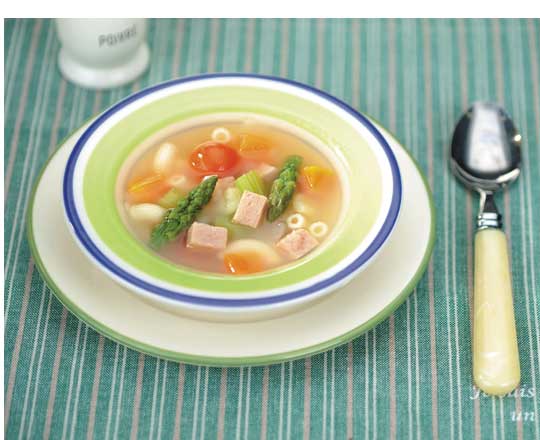 スパム うす塩 340g 48缶 沖縄ホーメル Hormel SPAM 調理例（野菜スープ）